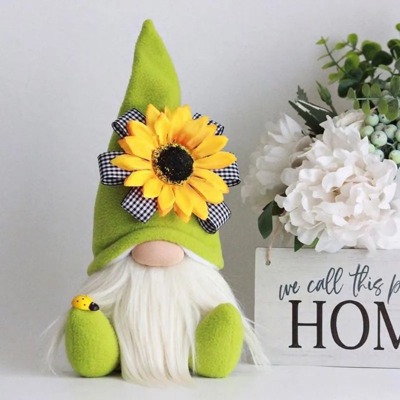 Bee Gnome Suower Bebek Dekor Bumble Peluş Yüzü olmayan Dollornament Goblin Masaüstü Dekorasyon Hediyesi Getir Getir 220622