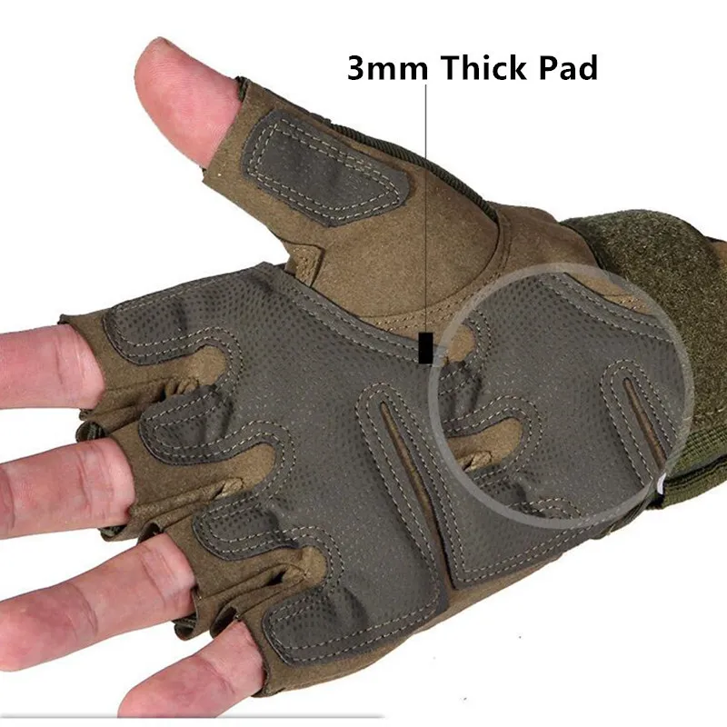 Gants sans doigts pour vélo gants tactiques pour hommes tir militaire Paintball Combat dur Knuckle gant 220624