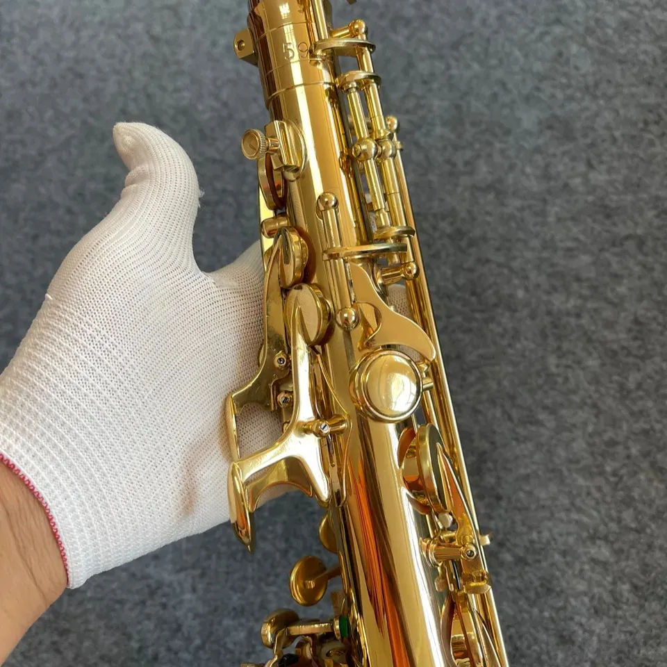 Высококачественный оригинальный WO37 Модель модели Один-один капля E-Tune Professional Alto Saxophone White Медная трубка для тела на золото выложено саксофону