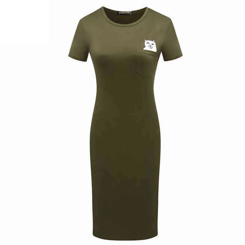 Женщины Bodycon платье с короткими рукавами сексуальные летние офисные платья мини -повязка черная армия зеленое карандаш y220526