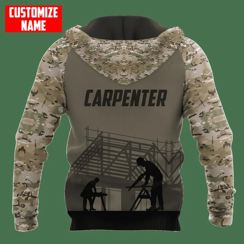 PLstar Cosmos 3DPrinted est Carpenter Nom personnalisé Unique Hrajuku Streetwear Premium Unisex Casual Hoodies Zip Sweatshirt B 2 220714