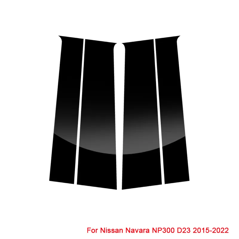 PVC 자동차 윈도우 센터 기둥 스티커 트림 NISSAN NAVARA NP300 D23 2015-2024 자동 외부 액세서리 용 스크래치 필름.