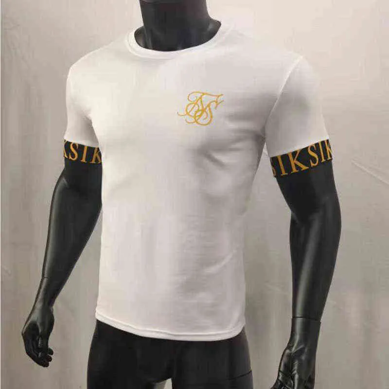 Sik Silk 2022 Yaz Erkek Modası Yeni Günlük İnce Sik Baskı Kısa Kollu T-Shirt M~3XL G220512