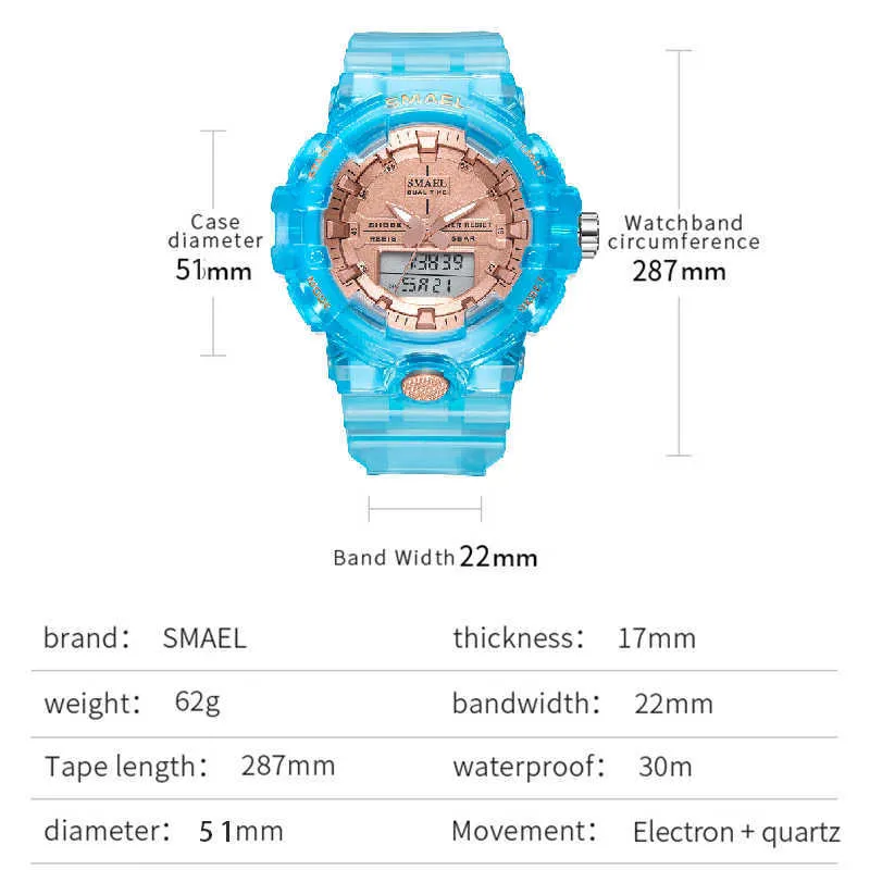 Zegarki Sport Kobiet Zegarek Mężczyźni 50M Wodoodporny Budzik Stopwatch Watch Watch Para Pary