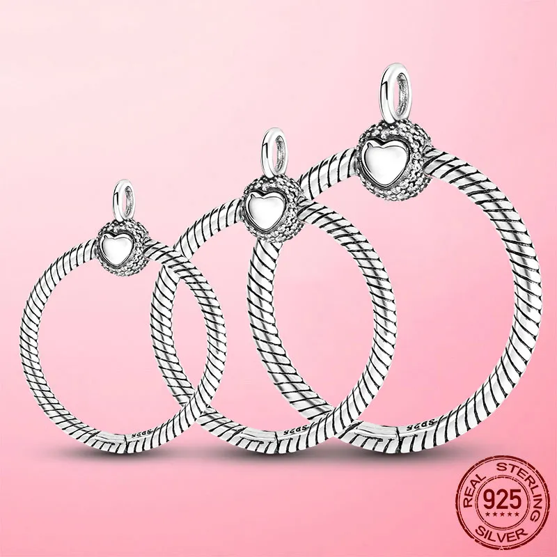 925 Silver Fit Pandora stitch Bead Moments Pave O Colgante Pulsera Charm Beads Cuelga DIY Accesorios de joyería