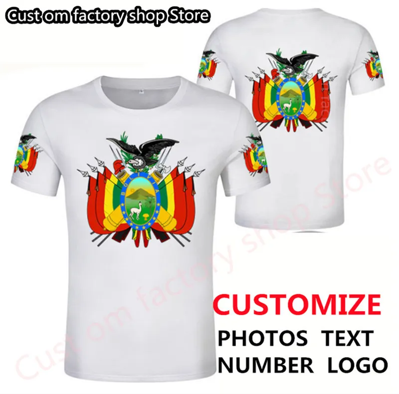 Футболка Bolivia DIY Бесплатное название номера классная футболка BOL Country Flag Flag Испанский колледж Боливийский принт P O Одежда 220620