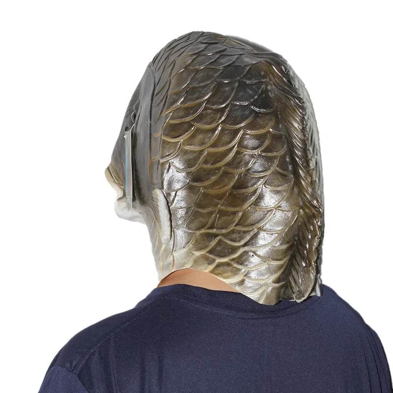 Реалистичная рыбная маска латексная маска для головы животных серые рыбные костюм головные уборы.