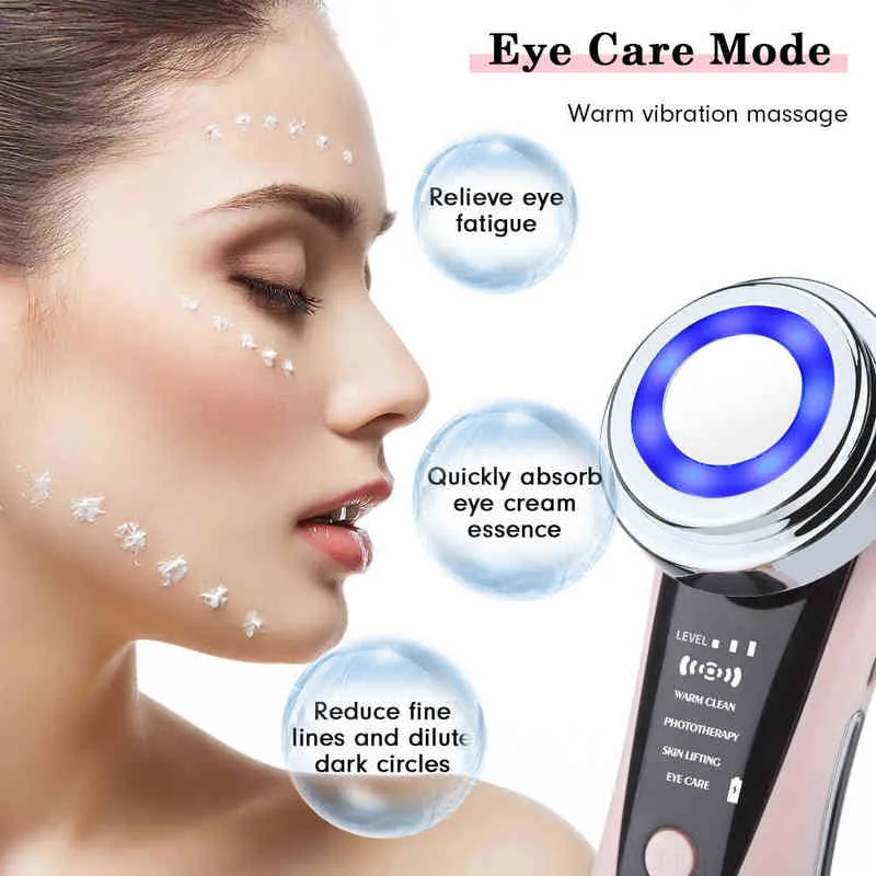 5 in 1 Face Lift Devices Eye Care Skin Rejuvenation LED Light Anti Aging Wrinkle Facial Beauty Apparatus Massager for Slim0 220512