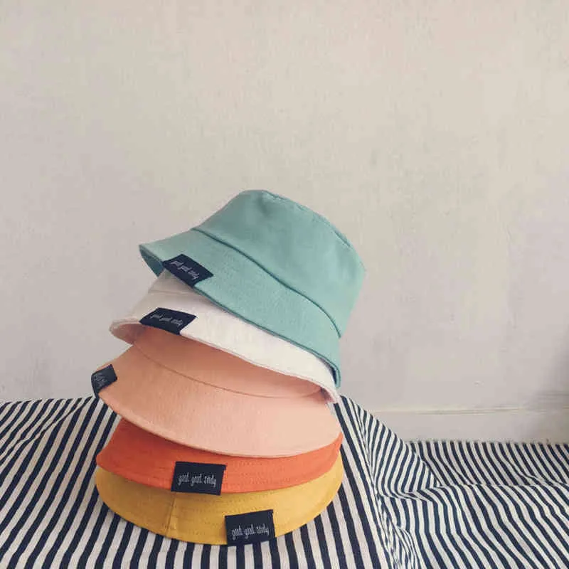 Primavera Verano Sombrero del bebé Colores del caramelo Salvaje Bebé Niño Niña Sombrero del cubo Niños lindos Sombrero para el sol Al aire libre Infantil Niño pequeño Niños Gorras de playa Y229061091