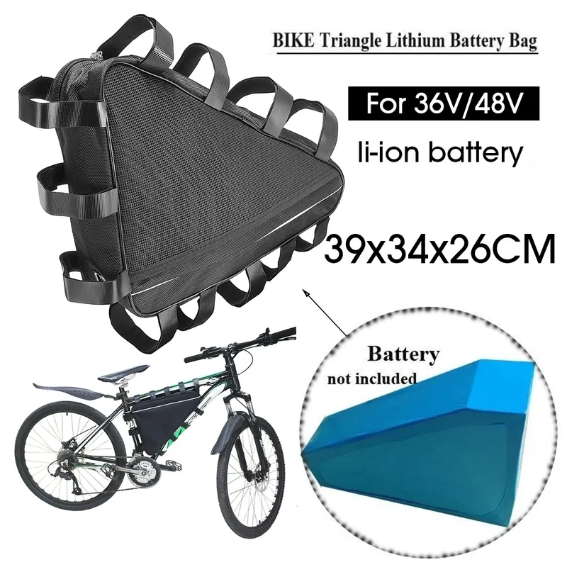 36V/48V Mountain Bike Triangle Li-ion batterij opbergzak Elektrische fiets Lithium Cover 220411
