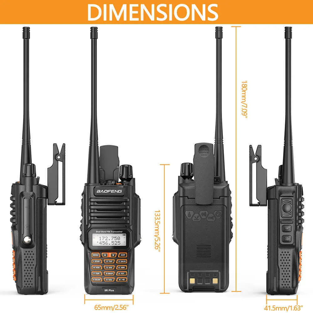 Baofeng UV-9R Plus IP68 방수 Walkie Talkie 10W 장거리 강력한 CB 라디오 VHF/UHF 휴대용 HAM UV9R 사냥