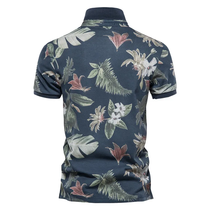 Aiopeson 100% Baumwoll Hawaii -Polo -Shirts für Männer Kurzarm Qualität lässig Soziales S -Sommer -Kleidung 220615