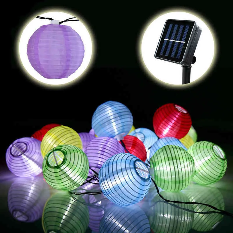 Leds Solar String Lights Garden Christmas Decoration Waterproof Solar Garden Lantern Light Necklace For Home Garland Fairy Light J220531