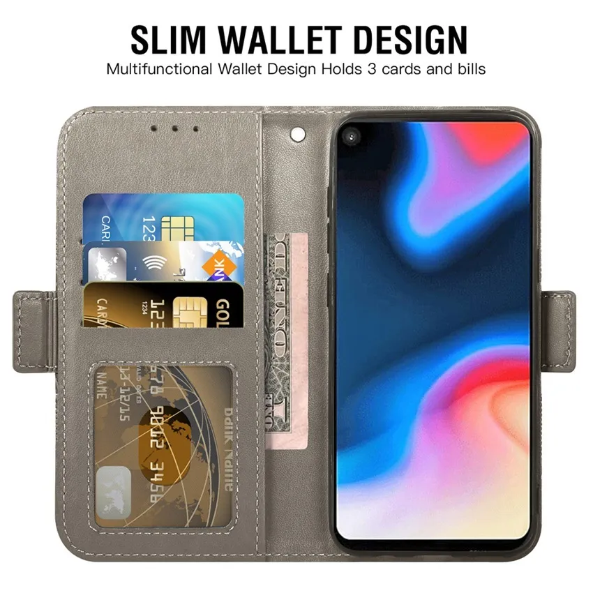 Plånbokfodral för Samsung Galaxy A8S A70S A50S A30S A20S A21S A10S FUNDAS CAPA MAGNET CARD POCKA LANYARD PURSE STAND FLUP COVER