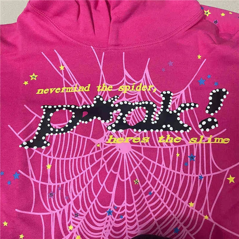 Red  Young Thug 555555 Angel Hoodies Men Women Best Quality Foam Printing Spider Web Pullover Sweatshirts