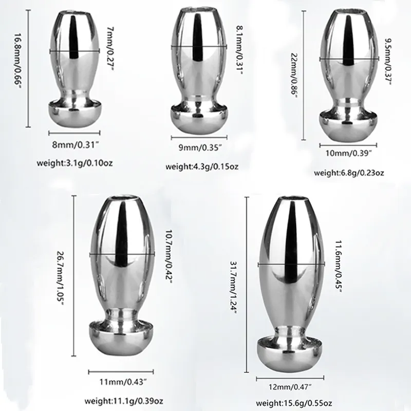 Articles de beauté 5 taille mâle creux urétral dilator métal urétretra cathéter de pénis de pénis stimulation stimulation produits adultes toys sexy f1896146