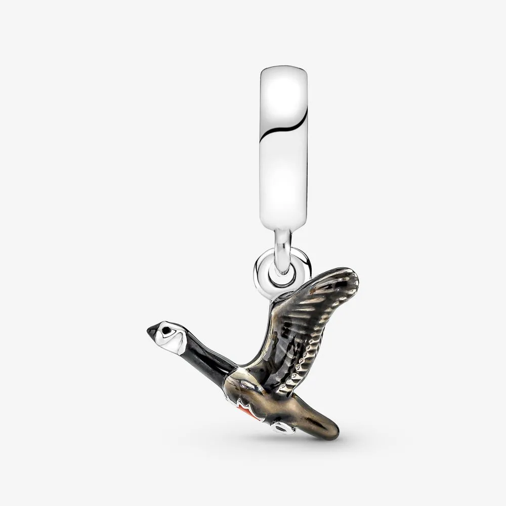 100% 925 Sterling Silver Flying Goose Feuille d'érable Dangle Charms Fit Original Bracelet à breloques européen Mode Femmes Mariage Engage3024