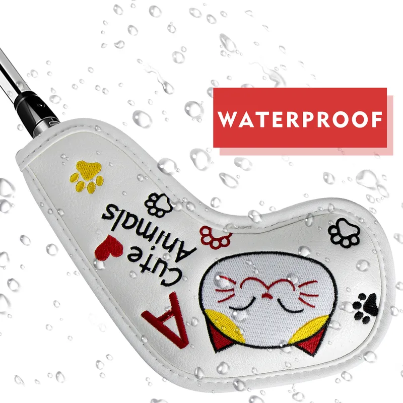 Cute Animal Design Golf Iron Covers Żelazne nakrycia głowy z białym kolorem i długą szyją 49 ASPX 2206207214707