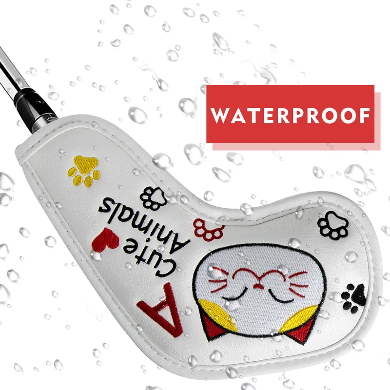 Cute Animal Design Golf Iron Head Covers Żelaze nakrycia głośno z białym kolorem i długą szyją 49 ASPX 2206203388820