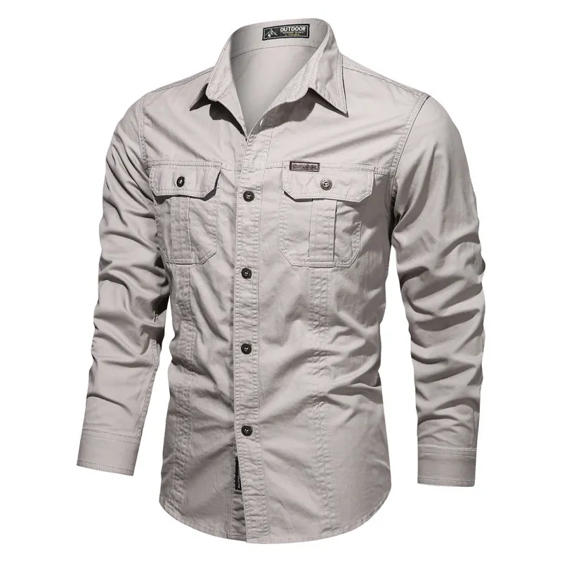 Uomo Casual 5XL 6XL Camicia da uomo in cotone militare da uomo Abbigliamento di marca Camicia il tempo libero Camicetta A388 220726