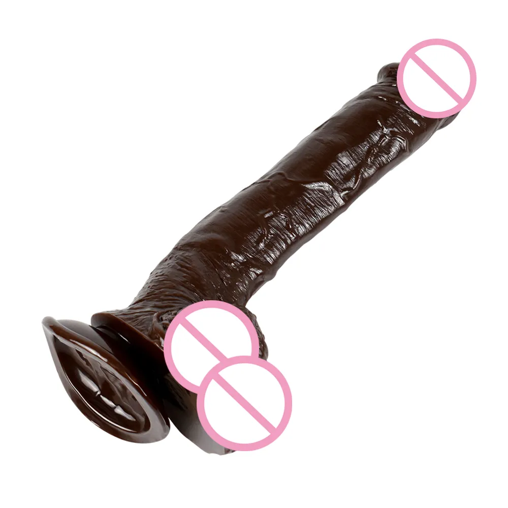 Gode réaliste Super doux de 11 pouces avec base à ventouse pour un jeu mains libres parfait pour le point G vaginal et anal des femmes