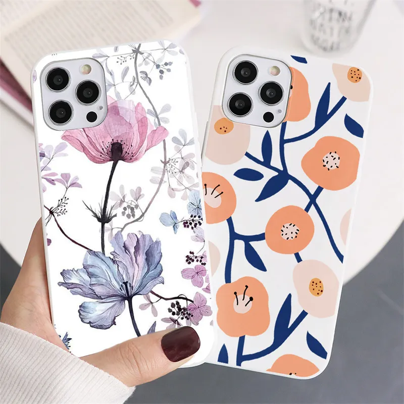 Mjuka TPU -fall för Xiaomi Mi 11 Lite Ultra 11i 8 A2 CC9E POCO M3 REDMI NOT 10S 9A 9 10 9T K40 Pro Max Sunflower Cover Funda Bag