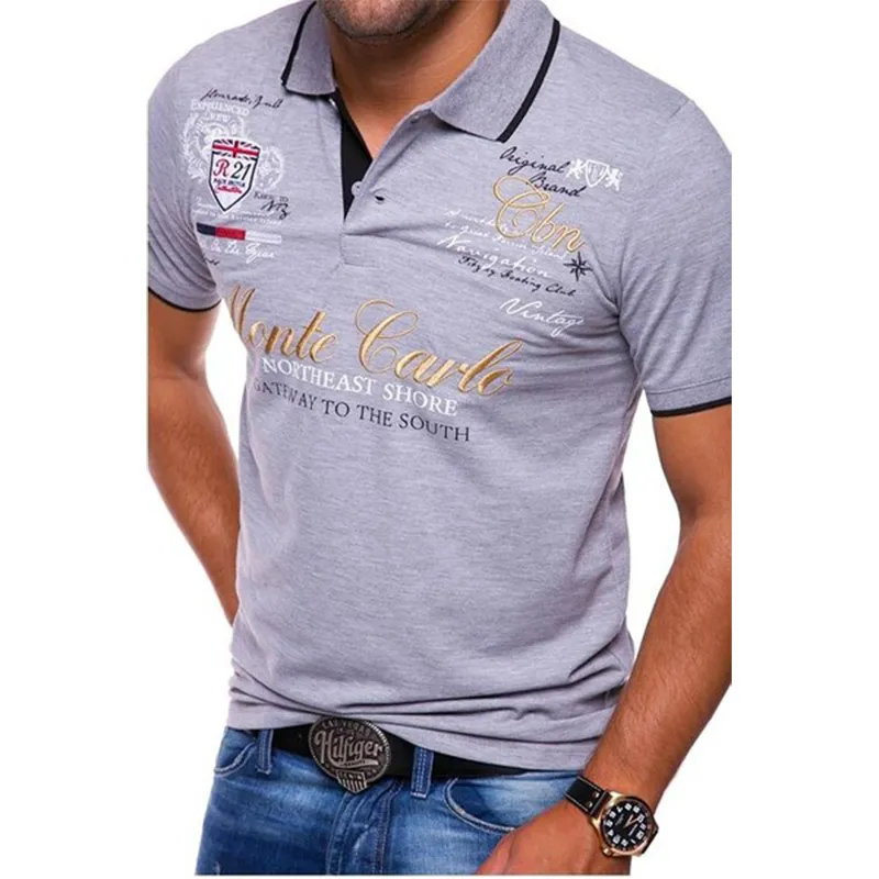 Zogaa Men Polo Shirt Korte mouw Katoen Casual Printing vaste anti-shrink shirts topkwaliteit herenkleding zomerpolo's tees 220716