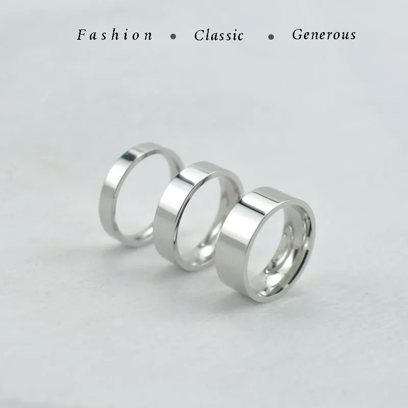 4mm 6mm 8mm breda rostfritt stålringar Högpolerad modeklassiker och generös för män Womens Ring Jewelry GI 220719