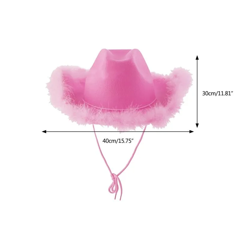 Berets Retro Fedora Hat Women Men Felt Ladies Cowboy Hats Party Feather Decor Western Style Top Bonnet Men's Cosplay HatBerets240o