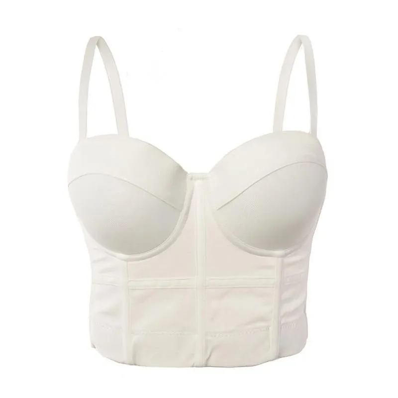 메쉬 푸시 업 bralet womens 코르셋 bustier 브래지어 나이트 클럽 파티 긴 섹시한 자른 탑 베스트 플러스 사이즈 탱크 탑 여성 화이트 코르셋 220531