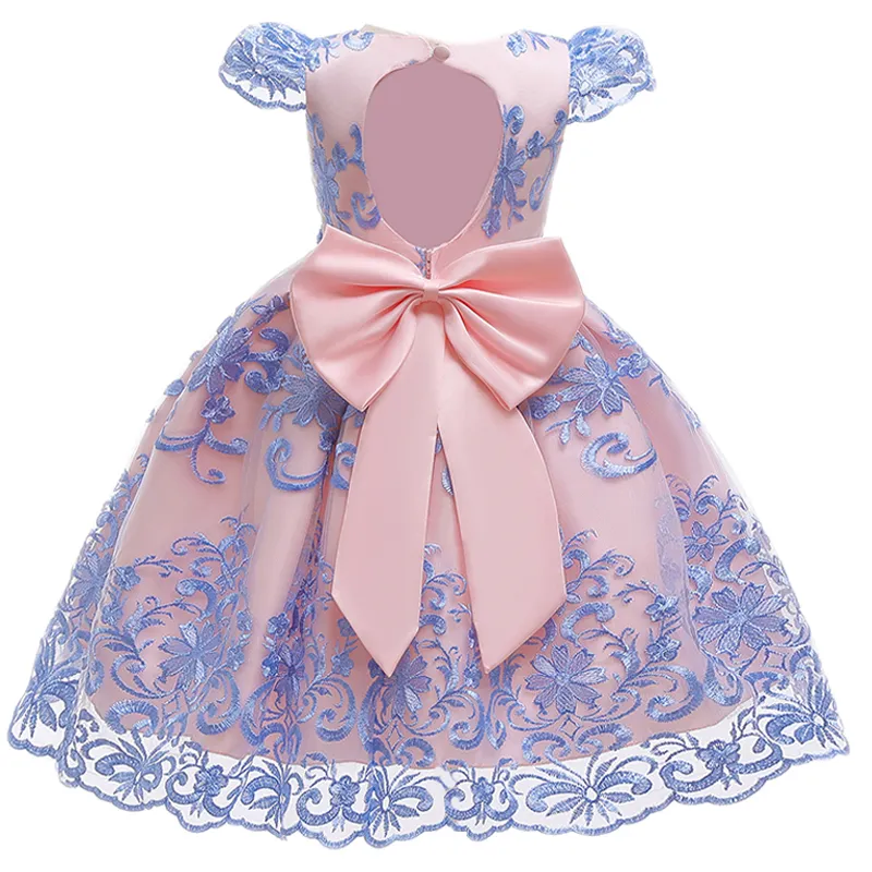 Kids Dress For Girls Lace Embroidery Party Prom Gown Children Wedding and Birthday Pageant Formal 4-10 Years 220422