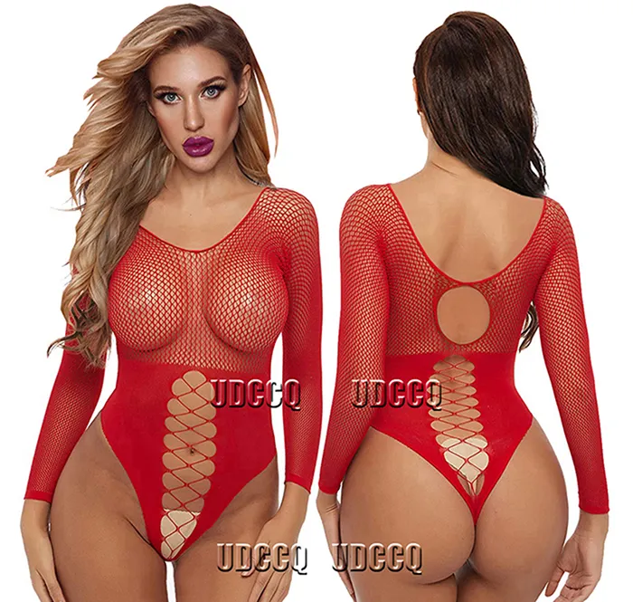 Seksi Het Fishnet Bodystockings iç çamaşırı babydoll iç çamaşırı püskülleri kimya cosplay teddies bodysuits seks için seksi elbise 220516