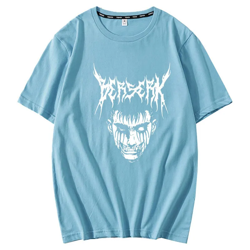 Männer Dark Berserk Anime T-shirt Männlich Kurzarm Manga T-shirt Besondere Atmungsaktive Übergroßen Muster Druck Baumwolle Casual Tees 220407