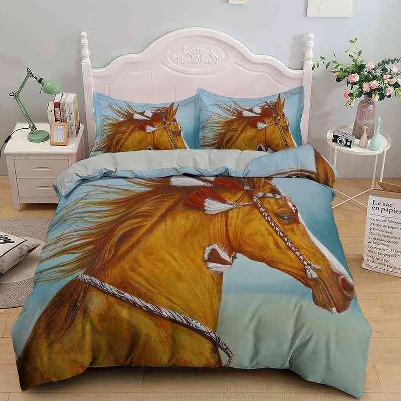 馬のテーマパターン3D印刷布団カバー /掛け布団寝具セットホームテキスタイル