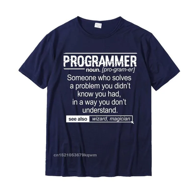 Dominant Young Tshirts Crew Neck Short Sleeve 100% Cotton Summer Tees Cool Tee Shirts Wholesale Funny Programmer Meaning - Computer Coder Wizard Magician Pullover Hoodie__4381 navy