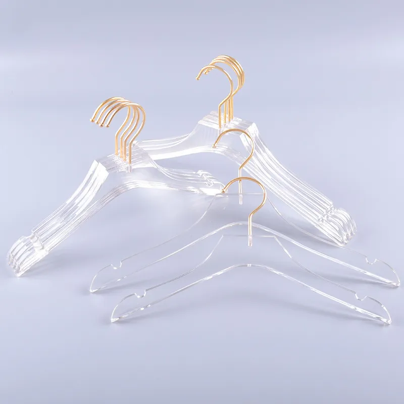 5 шт. прозрачная акриловая вешалка для одежды с золотым крючком, прозрачные рубашки, вырезы для платья для девочек, 2205319608276