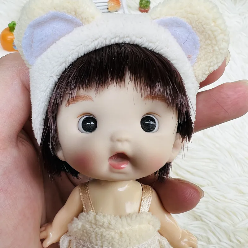 Mini 112 Doll fofo Surpreence Face Expression Boys Girls OB11 Palming Dolls With Rous