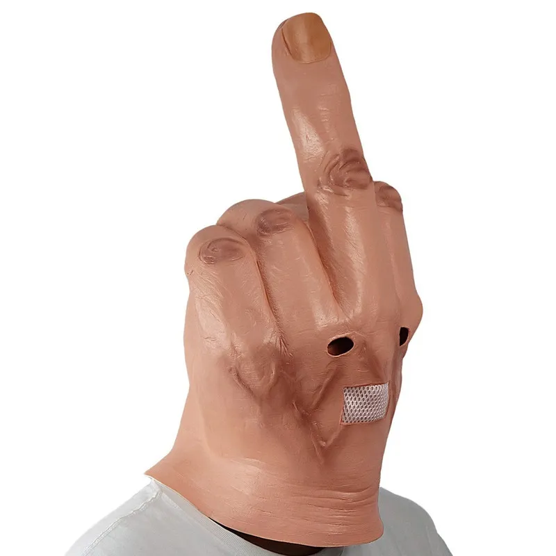 Feestmaskers grappige middelvinger spoof latex masker Halloween Party Masque Bar Cosp 220823