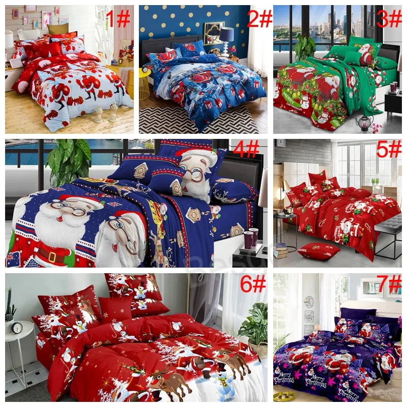 Ensembles de literie de Noël Santa Claus Deer / Set Housses de couette de Noël Drap de lit Taie d'oreiller Ensemble Multi Couleurs Polyester Literie pour la maison BH7070 TYJ