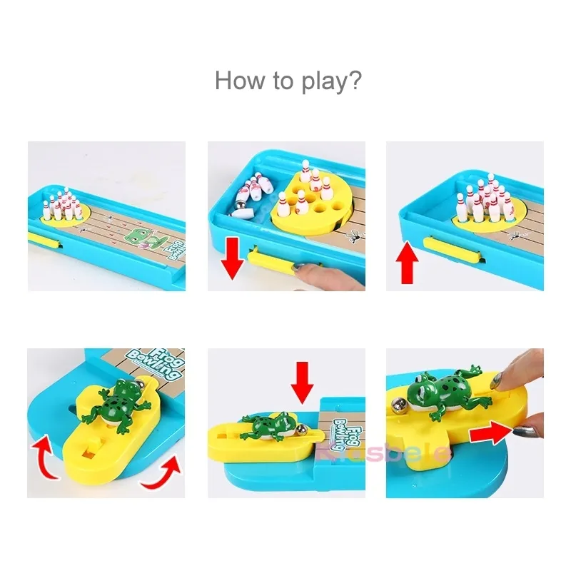 Mini Desktop Funny Indoor Parentchild Interactive Table Sports Game Toy Bowling Eonal Gift for Kids 220621