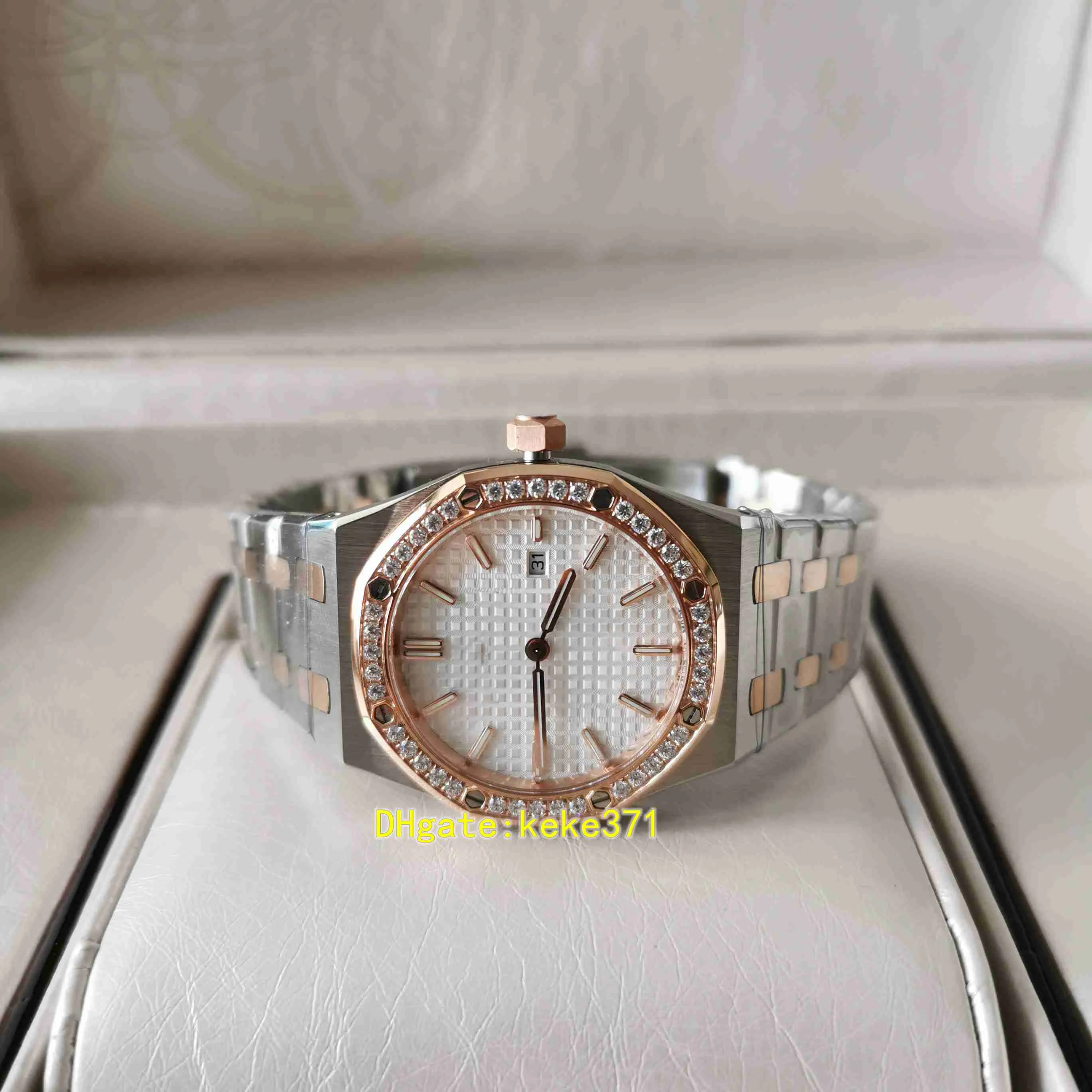 Модные женские часы высокого качества 67651SR ZZ 1261SR 01 33 мм розовое золото с бриллиантами VK кварцевый хронограф двухцветные женские женские W268r