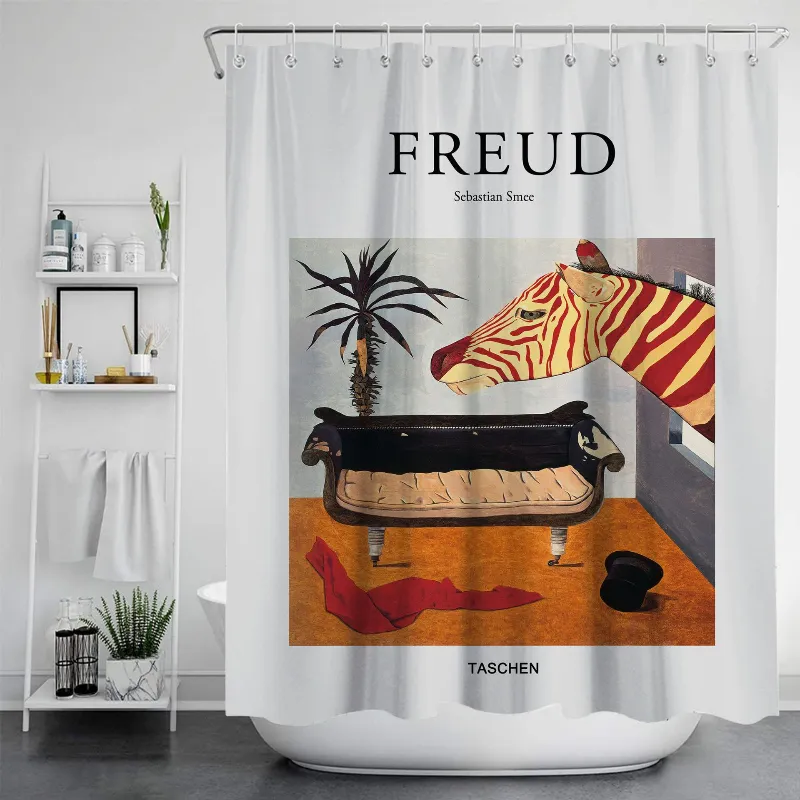 Famous Painting Waterproof and Mildew Proof Shower CurtainNordic Style Shower Curtain Set Hook Home Decoration Bathroom Curtains 220517