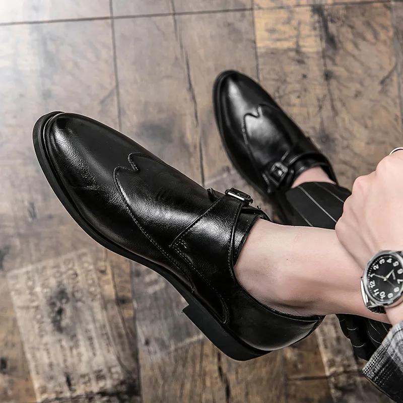 Chaussures moines hommes Pu Leather Couleur solide Tendance mode boucle quotidienne confortable CHAUSTRIE CASSIQUE Classic Classic Dh922