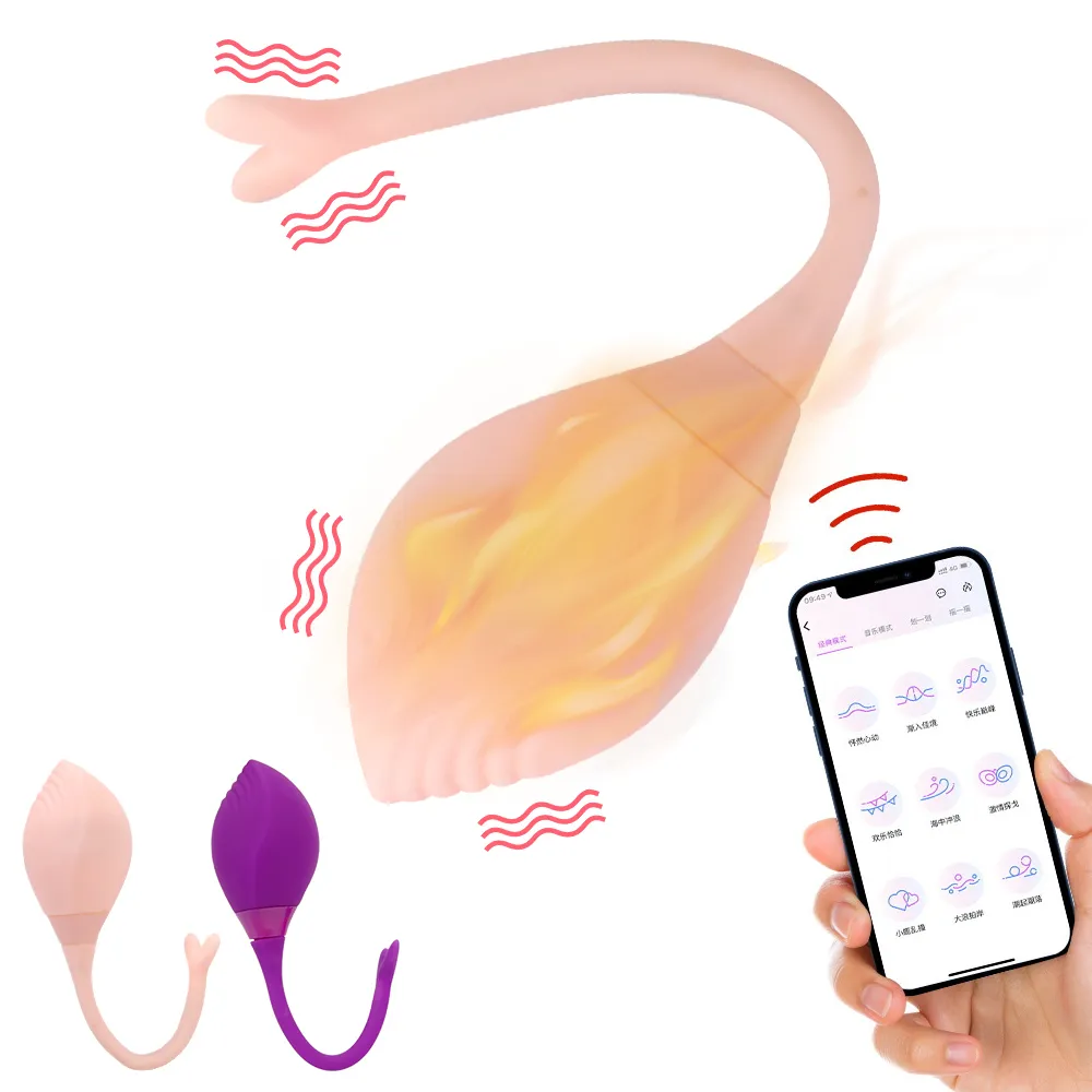Stimulateur de Clitoris d'oeuf vibrant fort 9 Modes masseur Vaginal contrôle d'application sans fil jouets sexy pour les femmes vibrateur portable