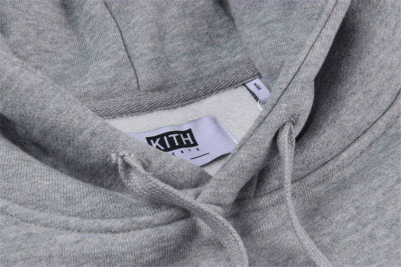 2021FW Kith обращается с капюшоном с тяжелыми толстынями мужски для мужчин лучшего качества слоеного теста коробка для печати Kith свитер T220721
