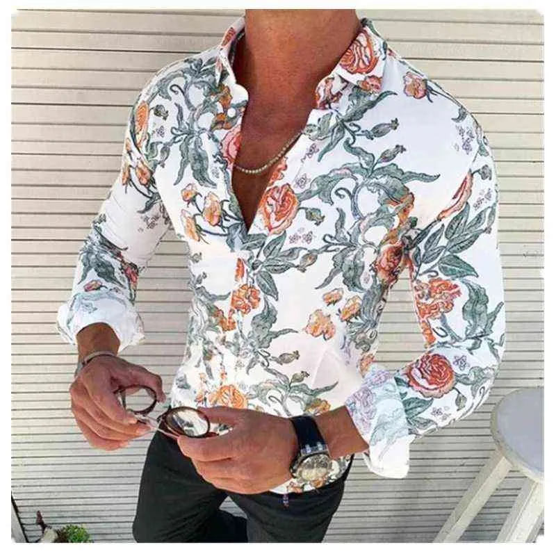 Revers Neue männer Casual Blumen Hemd Sonnenblumen Blume männer Top G220511