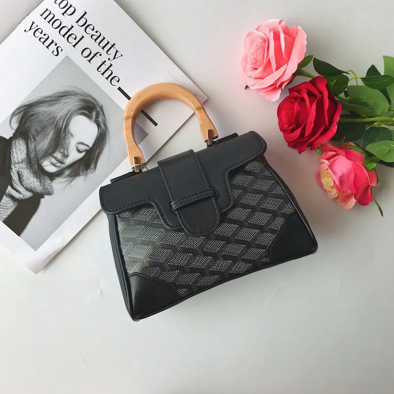 2022 Nieuwe Mini Saigon Schoudertassen Vrouwen Lederen Gooya Luxe Ontwerpers Portemonnee Lederen Handtas Houten Handvat Messenger Bag I290T