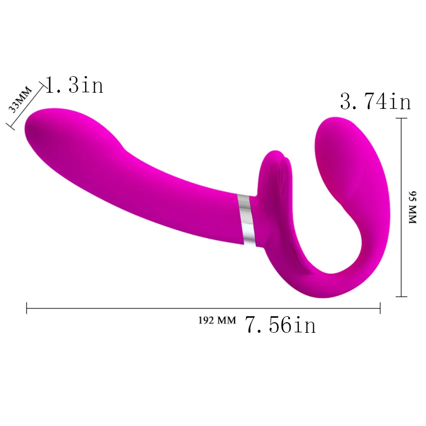 Vibrerande stropplösa strap-på-peging dildo vibrator dubbel slut rem på penetration anala rumpa leksaker för lesbiska par
