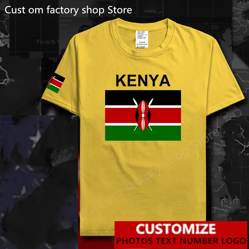 T-shirt da uomo keniota della Repubblica del Kenya Maglia personalizzata gratuita Nome fai da te Numero 100 T-shirt da uomo in cotone da donna allentata 220616