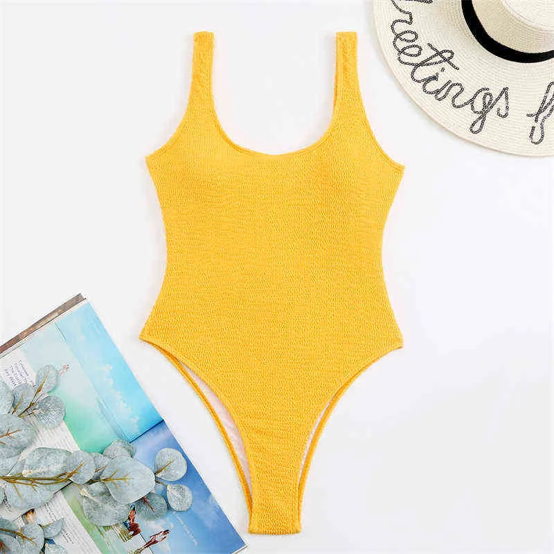 Uma peça Swimsuit Mulheres Sexy Sólida Thong Swimwear 2022 New Monokini Praia Banheira Terno Brasileiro Suites Feminino Verão L Y220423